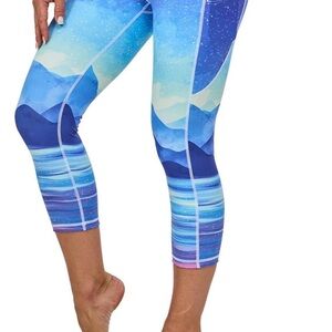 Women's Blue Patterned Leggings